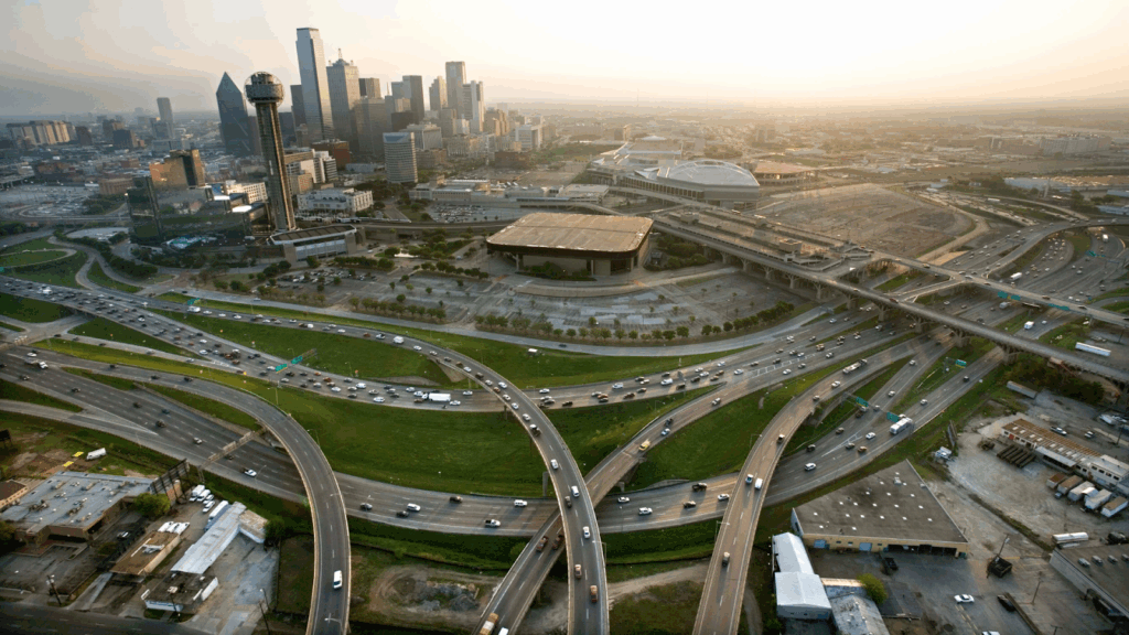 Aerial view of downtown Dallas, Texas