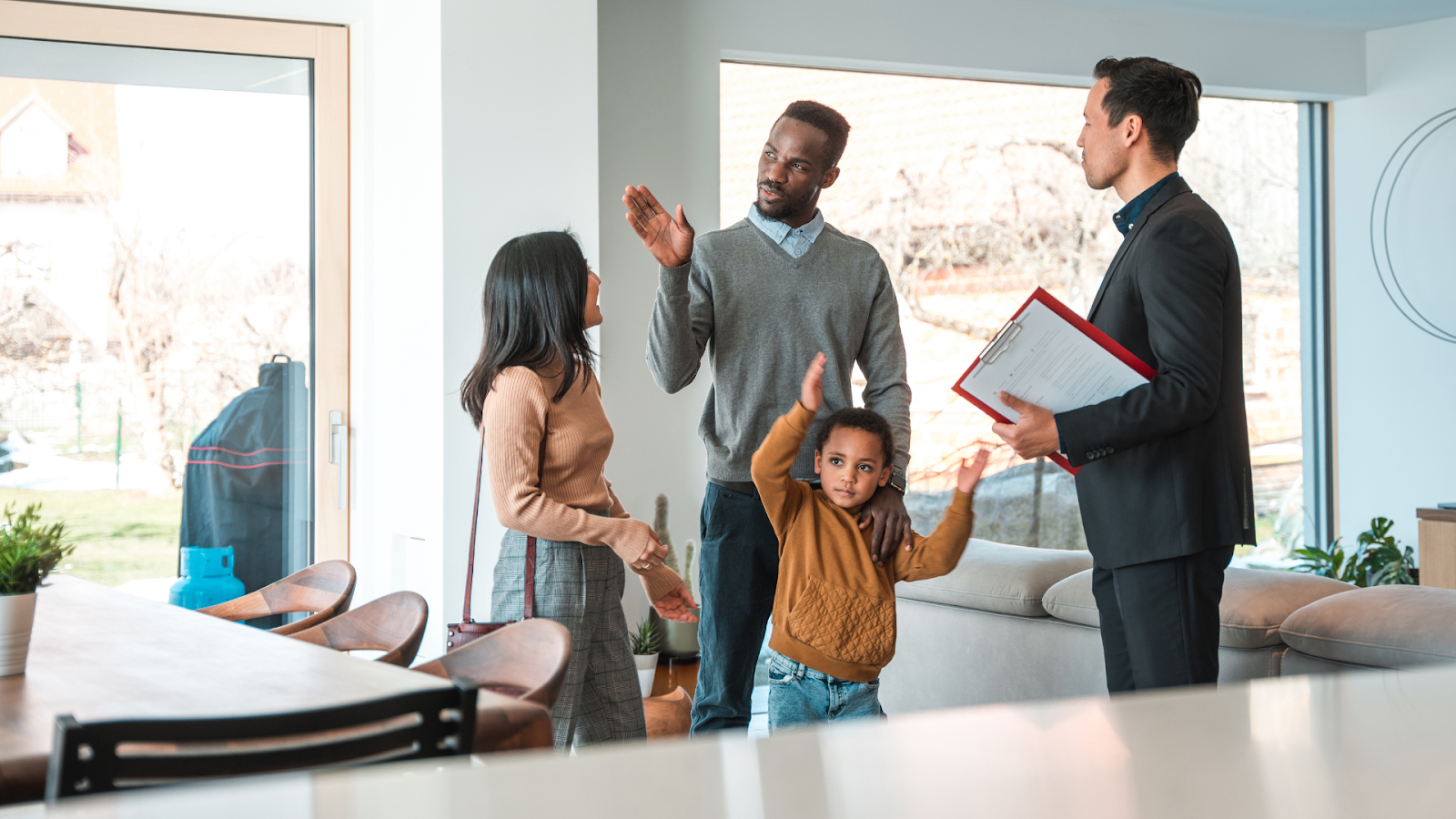 Family Buying a House with Icon